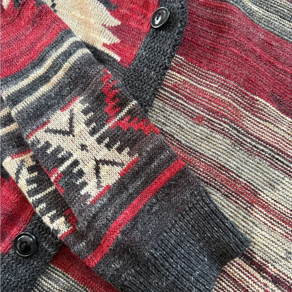 Ralph Lauren Red and Cream Aztec Cardigan Size M - Picture 12 of 14